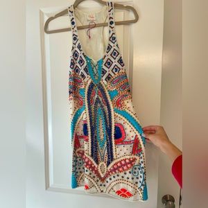 Parker Colorful Sequin Beaded Embellished Dress - Size extra small